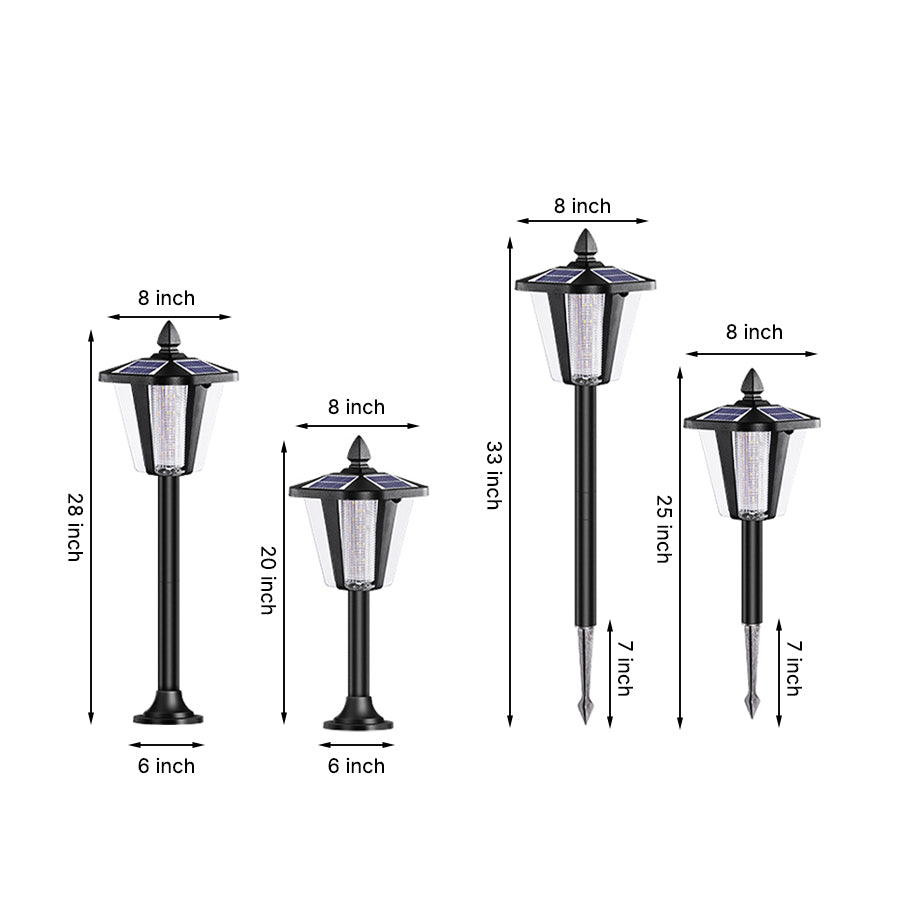 Vintage-inspired black outdoor light fixture with hexagonal glass panels and finial top
