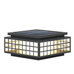 Elegant Solar LED Garden Lamp Vintage Hollowed Pattern, Weatherproof Metal Design - Lamp Outdoor