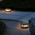 Elegant Solar LED Garden Lamp Vintage Hollowed Pattern, Weatherproof Metal Design - Lamp Outdoor