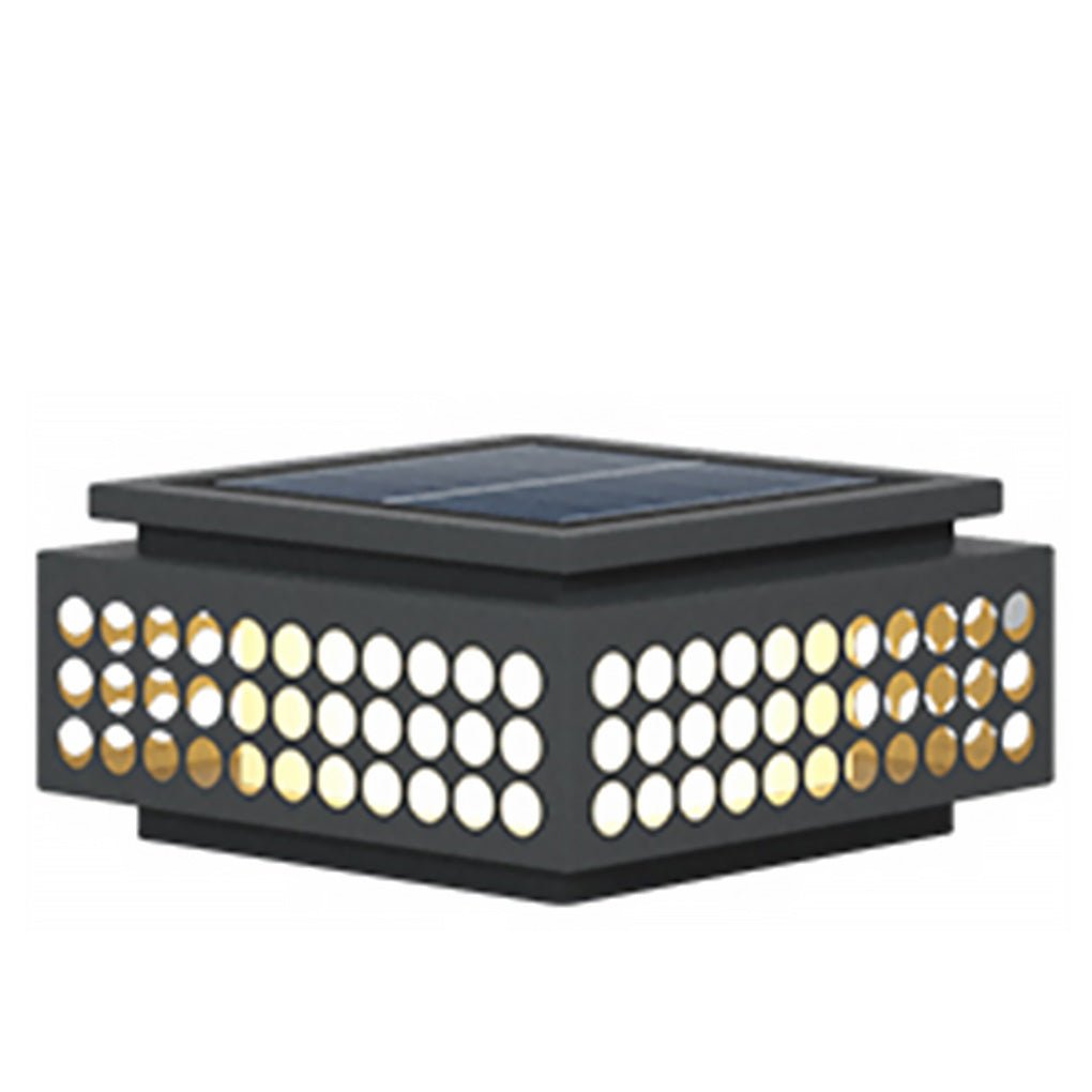 Elegant Solar LED Garden Lamp Vintage Hollowed Pattern, Weatherproof Metal Design - Lamp Outdoor