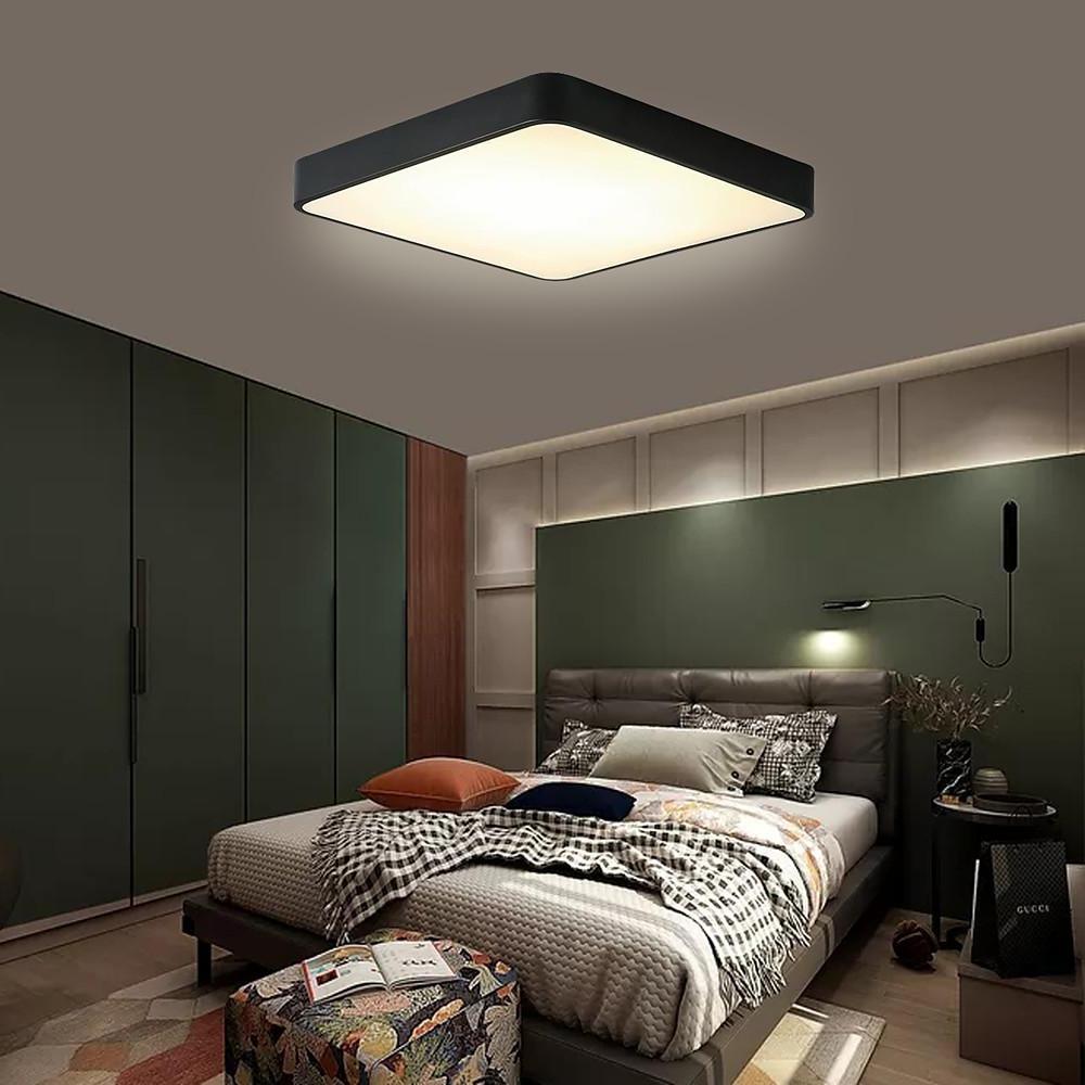Square Modern Style Design Flush Mount Lighting Metal PVC Acrylic LED Bedroom Ceiling Lights - Lamp Outdoor