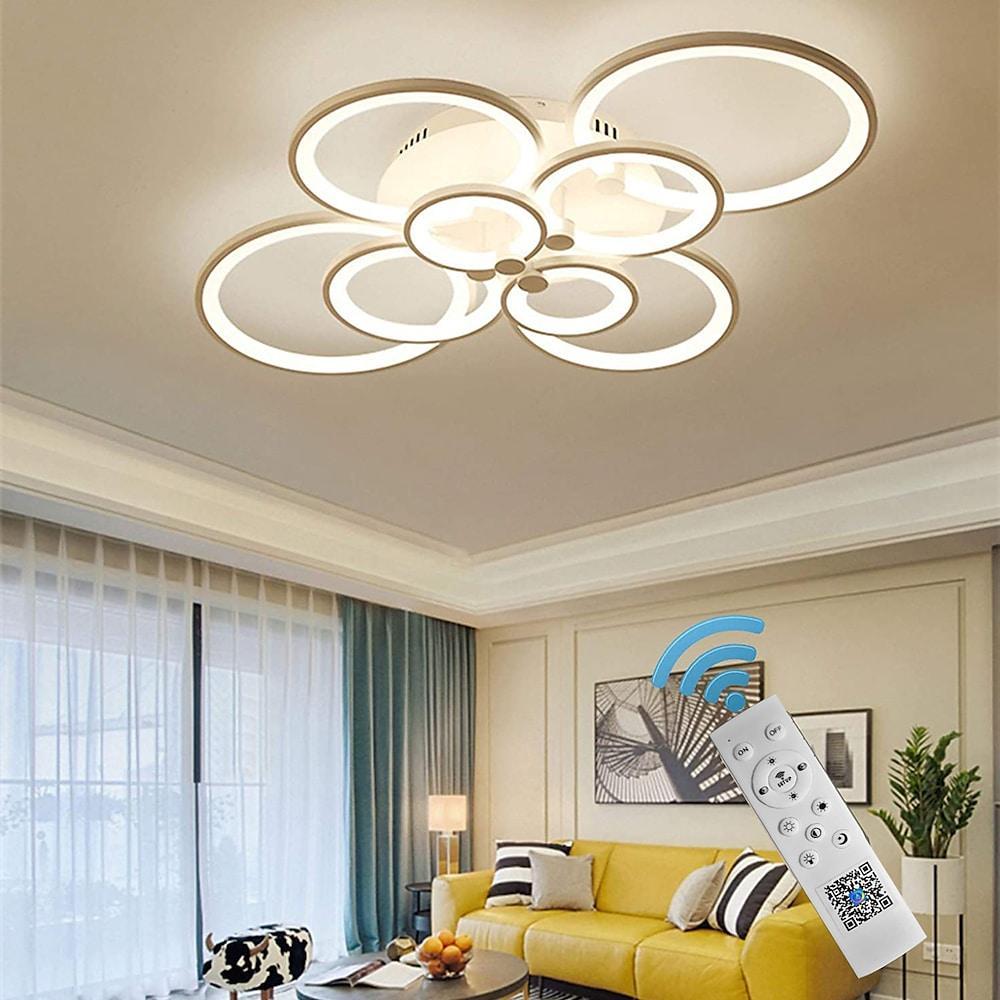 Elegant Semi Flush Mount Ceiling Lights with Unique Overlapping Rings - Lamp Outdoor