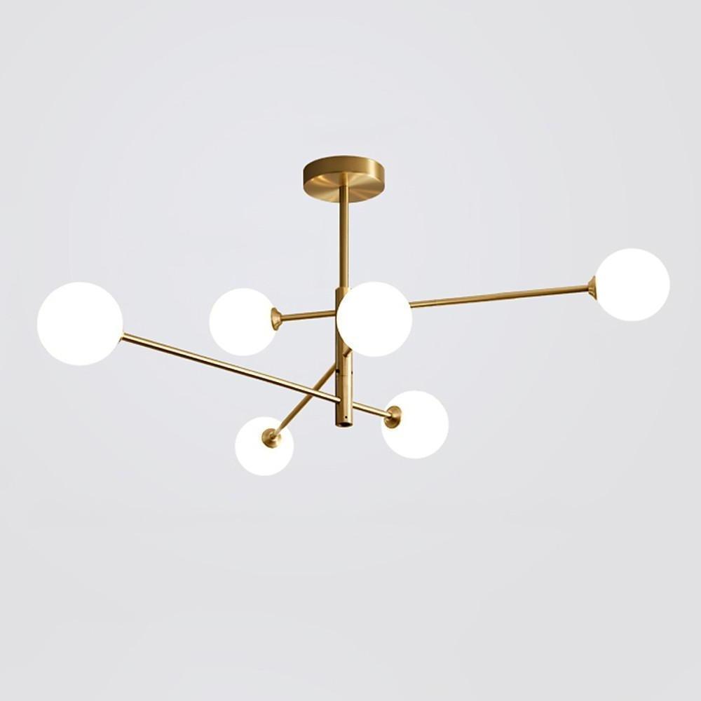 6-light Sputnik LED Electroplated Glass Gold Modern Chandeliers Ceiling Lights - Lamp Outdoor