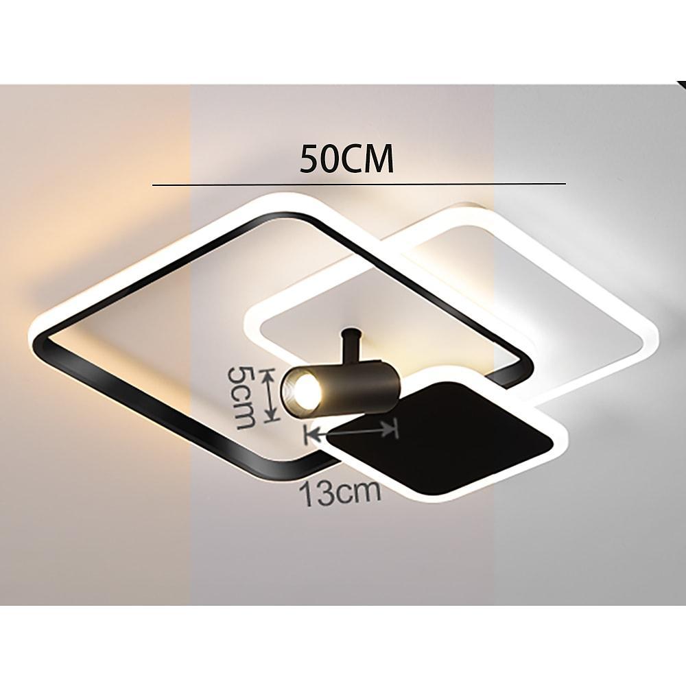 3 Square Metal LED Flush Mount Ceiling Light for Bedroom - Lamp Outdoor