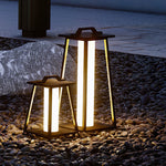 Waterproof lanterns creating warm ambiance on rocky shoreline during peaceful evening hours