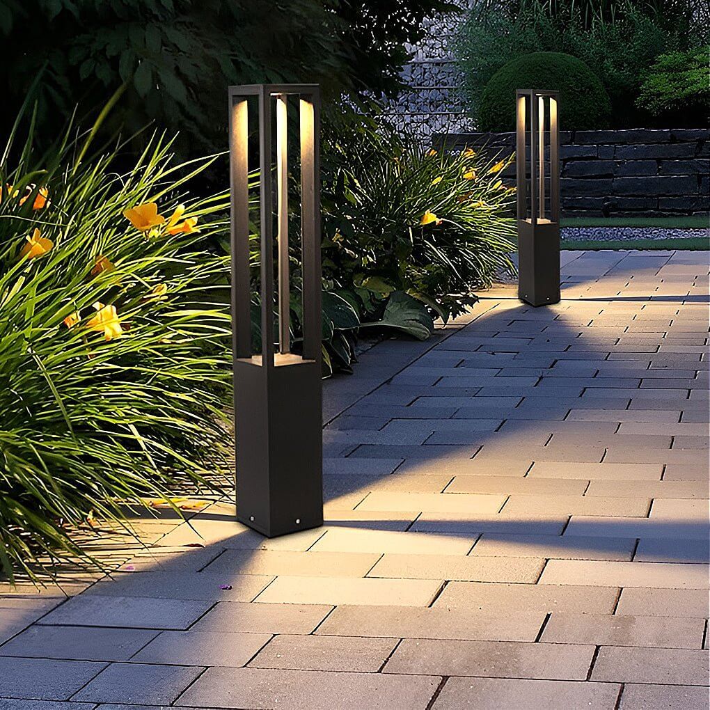 Black Aluminum Garden LED 7W 4 - Beam Landscape Bollard Lights