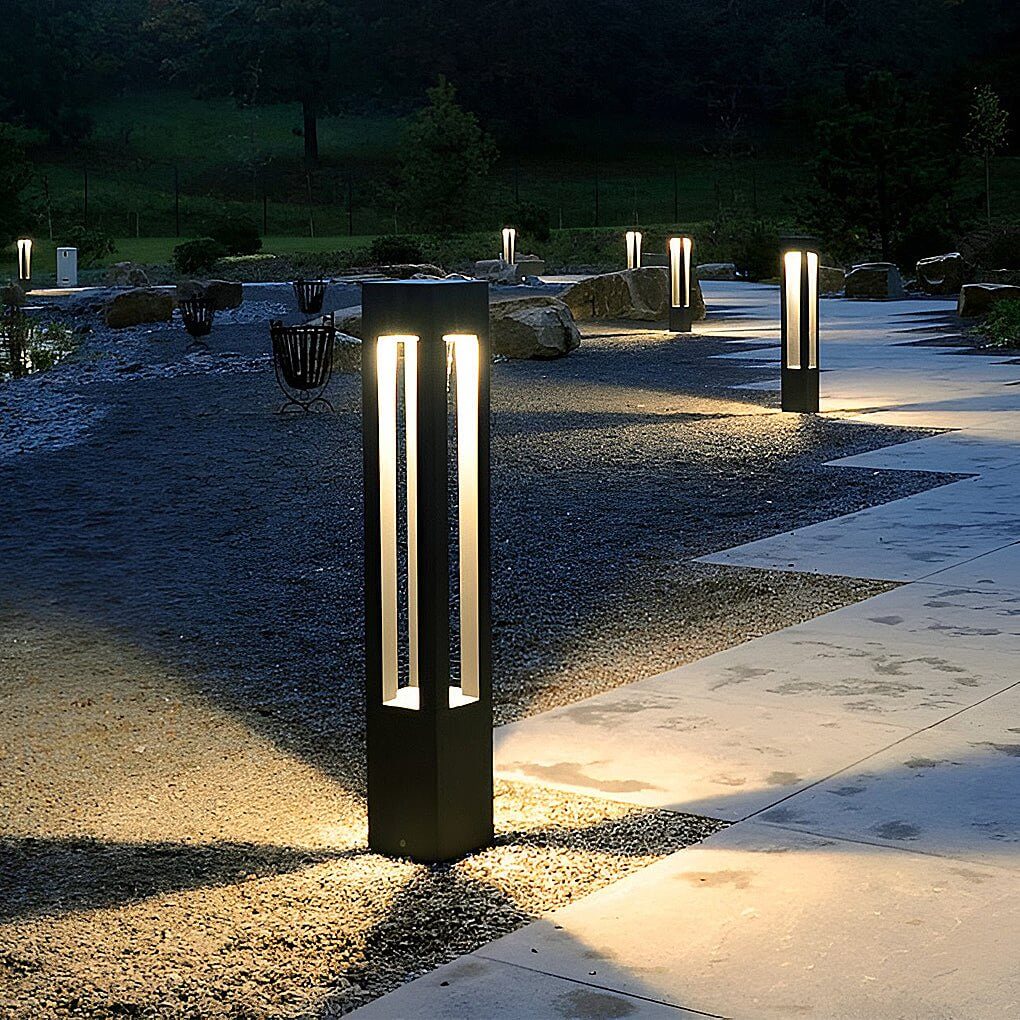 Black Aluminum Garden LED 7W 4 - Beam Landscape Bollard Lights