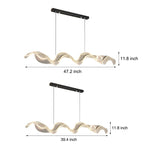 Waves Acrylic Ribbon Streamers LED Modern Chandeliers with LED Strip - Lamp Outdoor