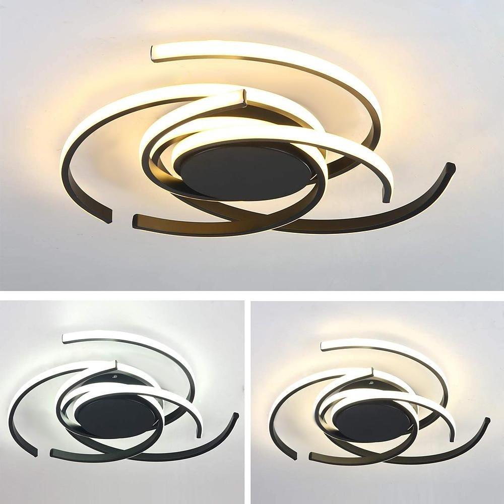 30 Inch Swirls Circle Abstract LED Flush Mount Ceiling Light - Lamp Outdoor