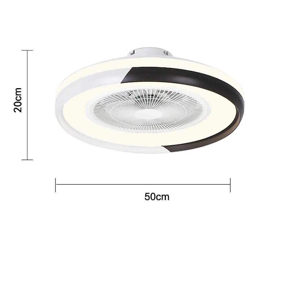 Circular Dimmable Flush Mount Bladeless Ceiling Fan with Light and Remote - Lamp Outdoor