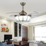 19-In Industrial Retractable Ceiling Fan with Light for Home Office - Lamp Outdoor