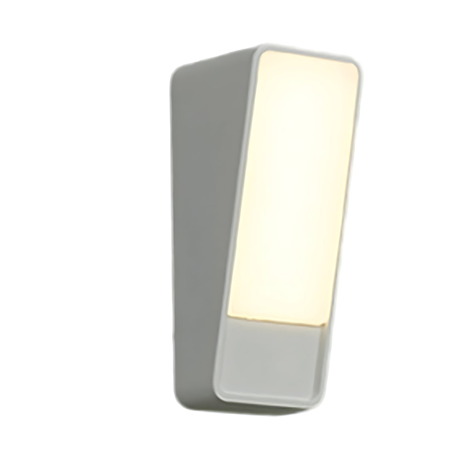 White contemporary wall sconce with minimalist design and integrated LED lighting
