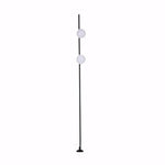 Sleek white pole light with spherical shade providing clean modern pathway illumination