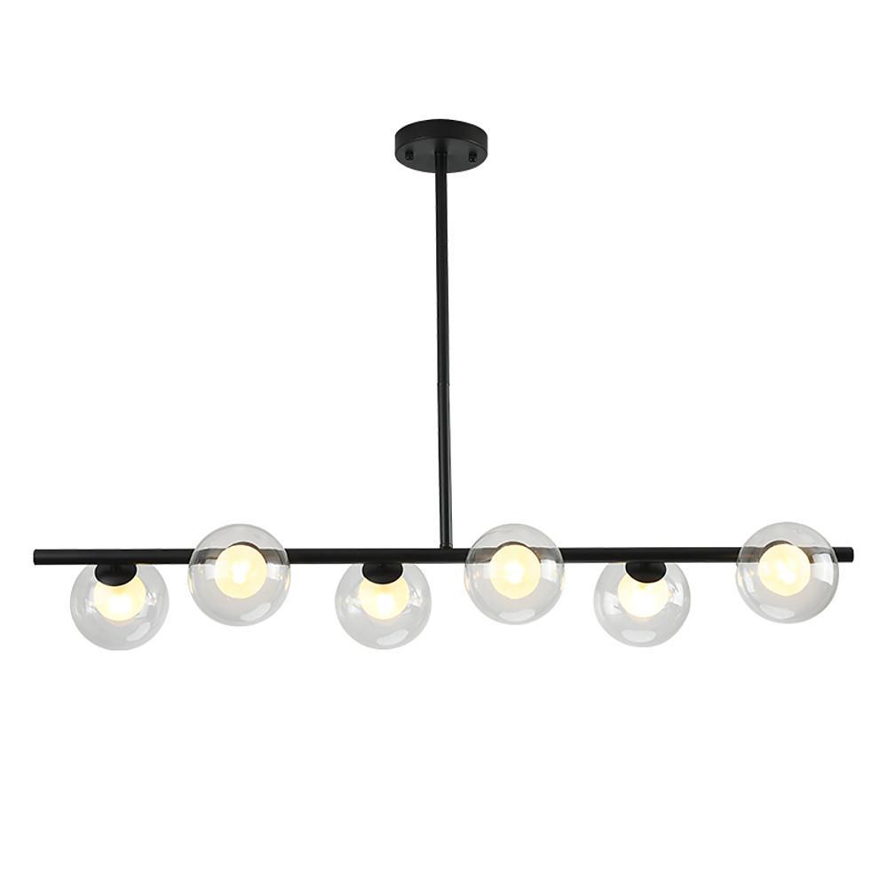 Nordic Style Modern Design Sphere Chandelier Metal Glass Ceiling Light 6 Bulbs - Lamp Outdoor