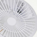 Circular Dimmable Flush Mount Bladeless Ceiling Fan with Light and Remote - Lamp Outdoor