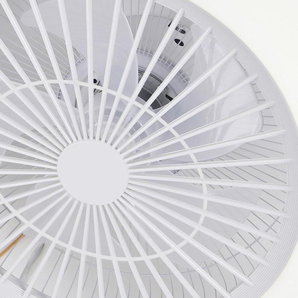 Circular Dimmable Flush Mount Bladeless Ceiling Fan with Light and Remote - Lamp Outdoor