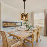 Rustic Industrial Linear Chandelier for Dining Rooms Farmhouse Rectangular/Square Light Fixture - Lamp Outdoor