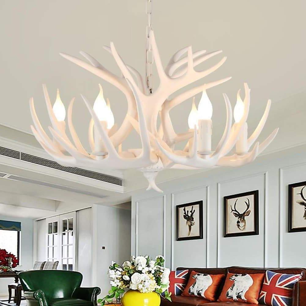 Vintage Antler Chandelier with Candle Lights - 4/6/8 Lights - Lamp Outdoor