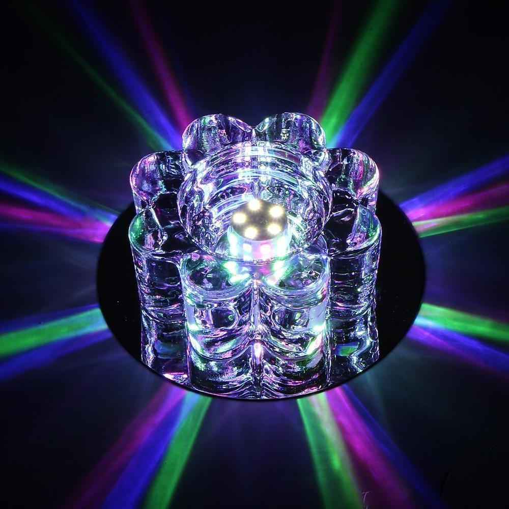 Electroplated Metal Crystal Flower Multi Color LED Modern Ceiling Light - Lamp Outdoor