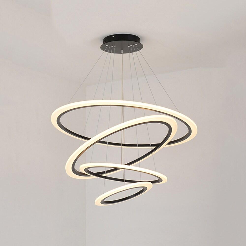 4-ring Geometric LED Modern Chandelier Pendant Light Hanging Lamp Island Lights - Lamp Outdoor