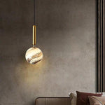Distressed Globe Hallway Pendant Light Metal Acrylic Ceiling Lights - Lamp Outdoor