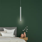 Thin Stick Shaped Black Pendant Light with Downlight Integrated LED Light - Lamp Outdoor