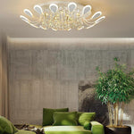 Flower Shaped Dimmable LED Crystal Modern Flush Mount Lighting Ceiling Light - Lamp Outdoor