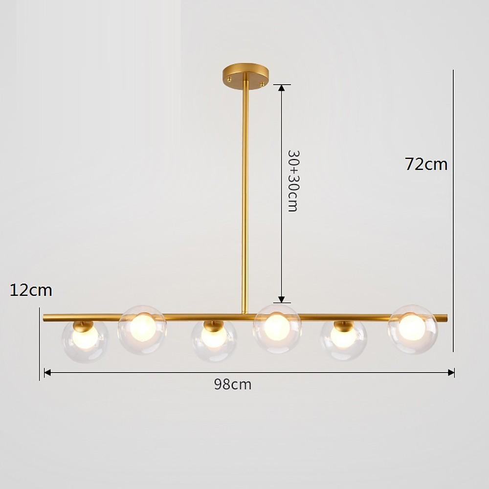 Nordic Style Modern Design Sphere Chandelier Metal Glass Ceiling Light 6 Bulbs - Lamp Outdoor