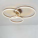 Metal Acrylic Ringed Large Flush Mount Ceiling Light with 3 Adjustable LED Lights - Lamp Outdoor