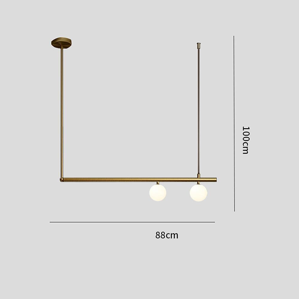 Minimalist Modern Linear Globe Pendant Lighting Copper Glass Kitchen & Dining Room Light - Lamp Outdoor