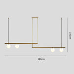Minimalist Modern Linear Globe Pendant Lighting Copper Glass Kitchen & Dining Room Light - Lamp Outdoor