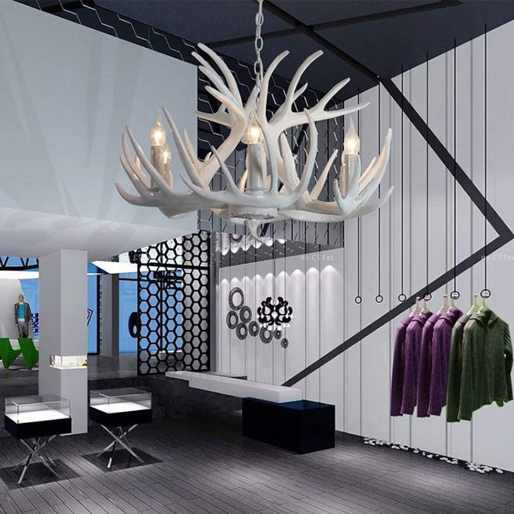 Vintage Antler Chandelier with Candle Lights - 4/6/8 Lights - Lamp Outdoor