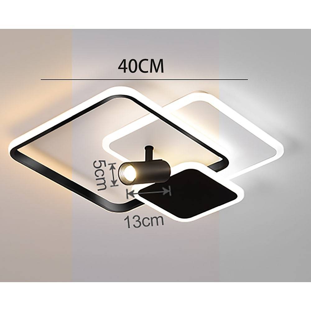 3 Square Metal LED Flush Mount Ceiling Light for Bedroom - Lamp Outdoor