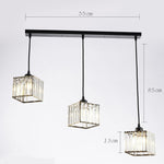 Vintage Lantern Square Pendant Light Metal Crystal Contemporary Ceiling Light - Lamp Outdoor