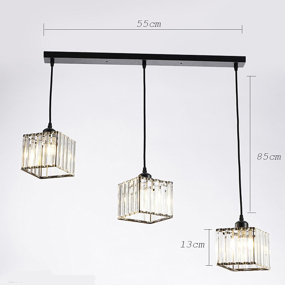 Vintage Lantern Square Pendant Light Metal Crystal Contemporary Ceiling Light - Lamp Outdoor