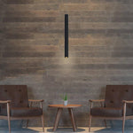 Thin Stick Shaped Black Pendant Light with Downlight Integrated LED Light - Lamp Outdoor