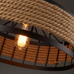Circular Rope Wrapped Country Chandelier Hanging Lamp Pendant Light Island Lights - Lamp Outdoor