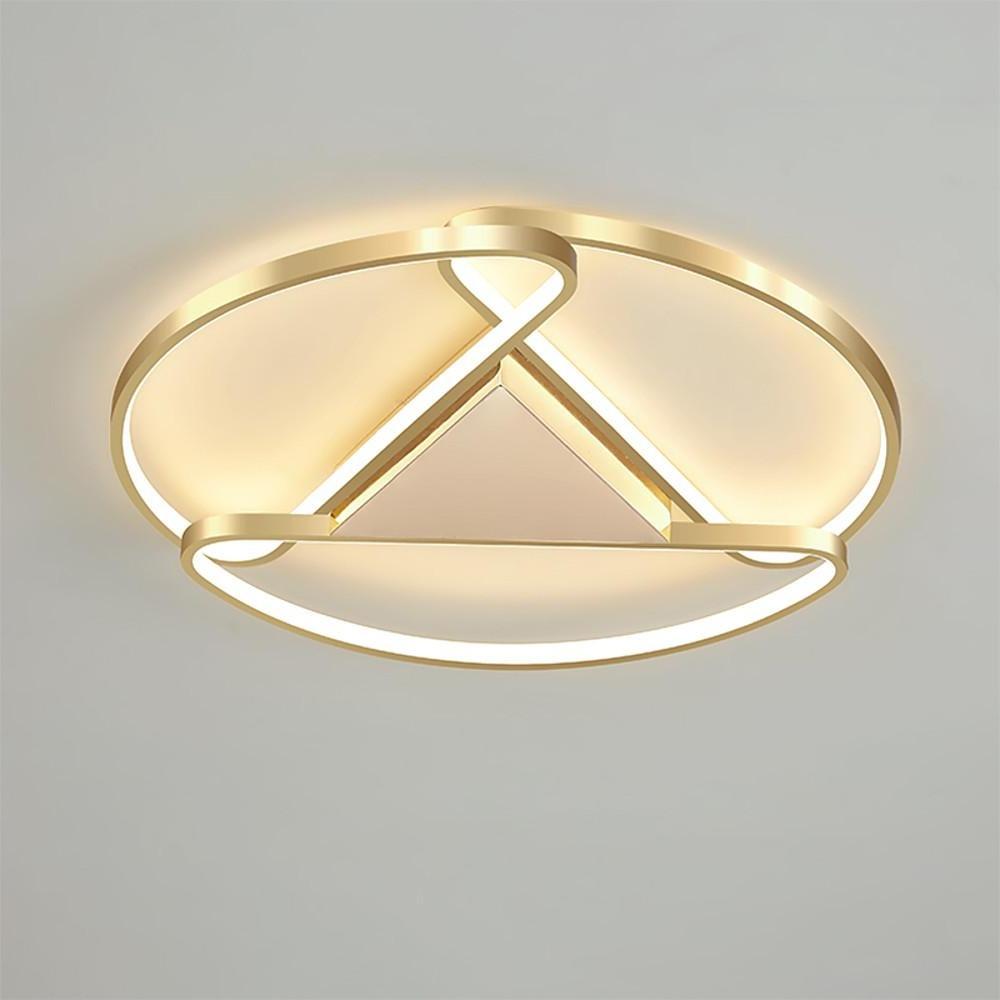 Triangles Circle Metal LED Flush Mount Ceiling Light for Bedroom - Lamp Outdoor