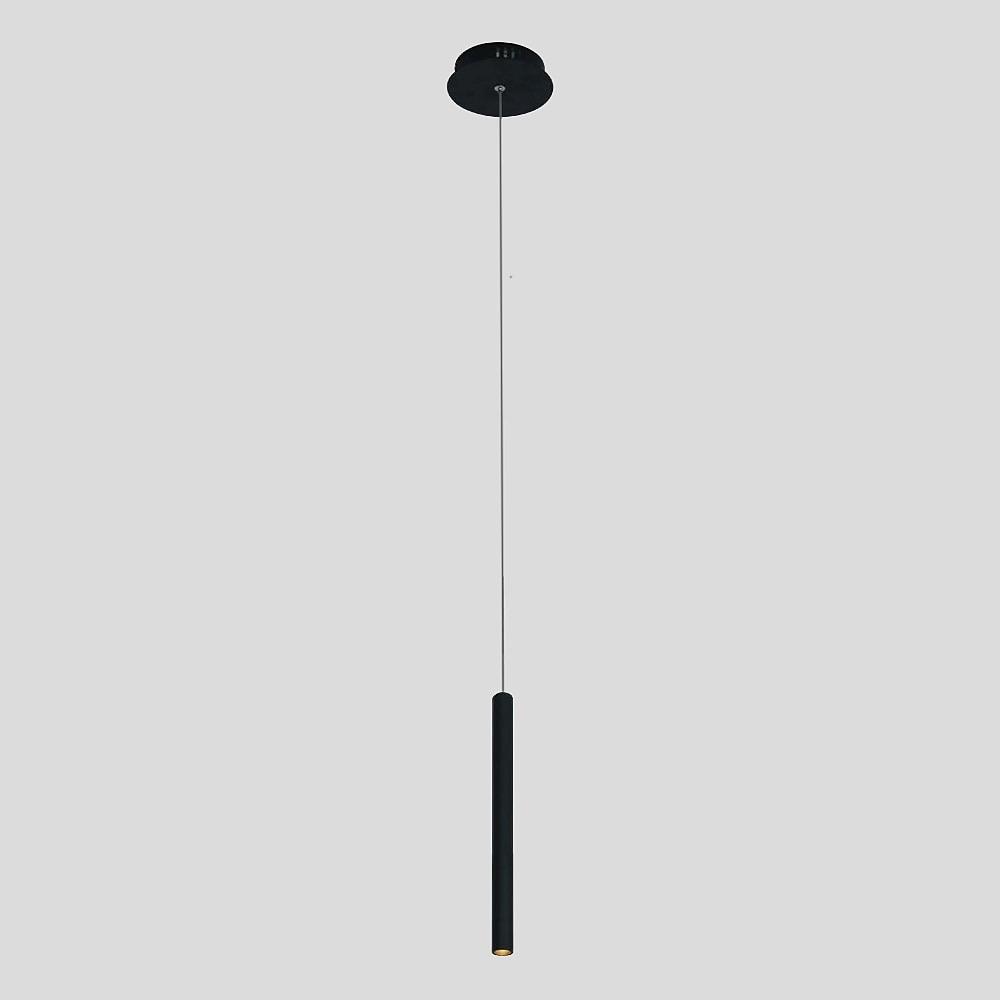 Thin Stick Shaped Black Pendant Light with Downlight Integrated LED Light - Lamp Outdoor
