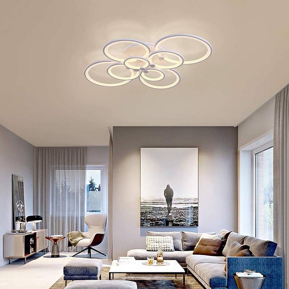 Elegant Semi Flush Mount Ceiling Lights with Unique Overlapping Rings - Lamp Outdoor