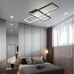 Multi Rectangle Large Flush Mount Ceiling Light with 3 Integrated Tiered Lights - Lamp Outdoor