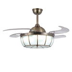 19-In Industrial Retractable Ceiling Fan with Light for Home Office - Lamp Outdoor