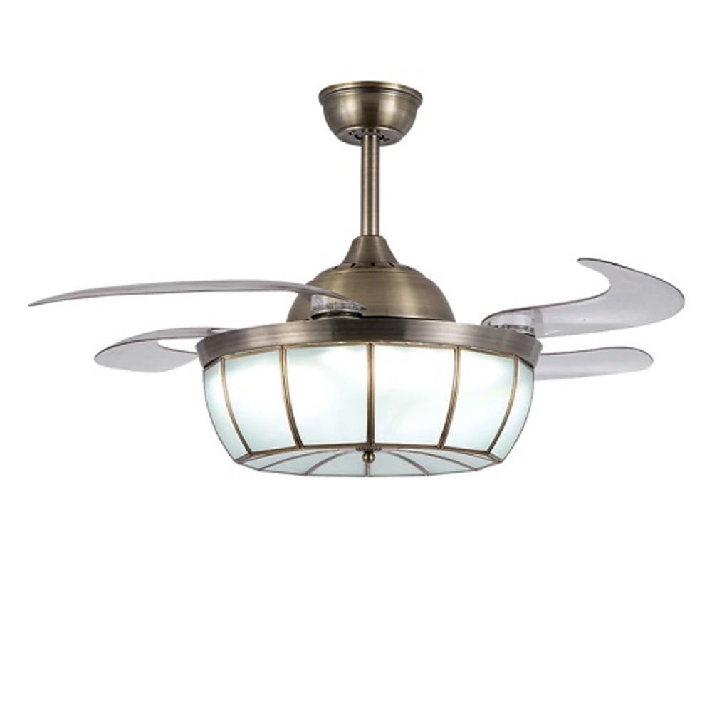19-In Industrial Retractable Ceiling Fan with Light for Home Office - Lamp Outdoor